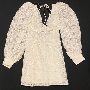 White lace mini dress